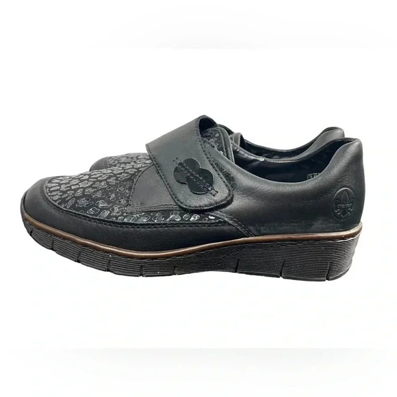 Rieker Glucksburg Velcro Black Brown Shoes  Size 39/8.5 - Picture 4 of 10